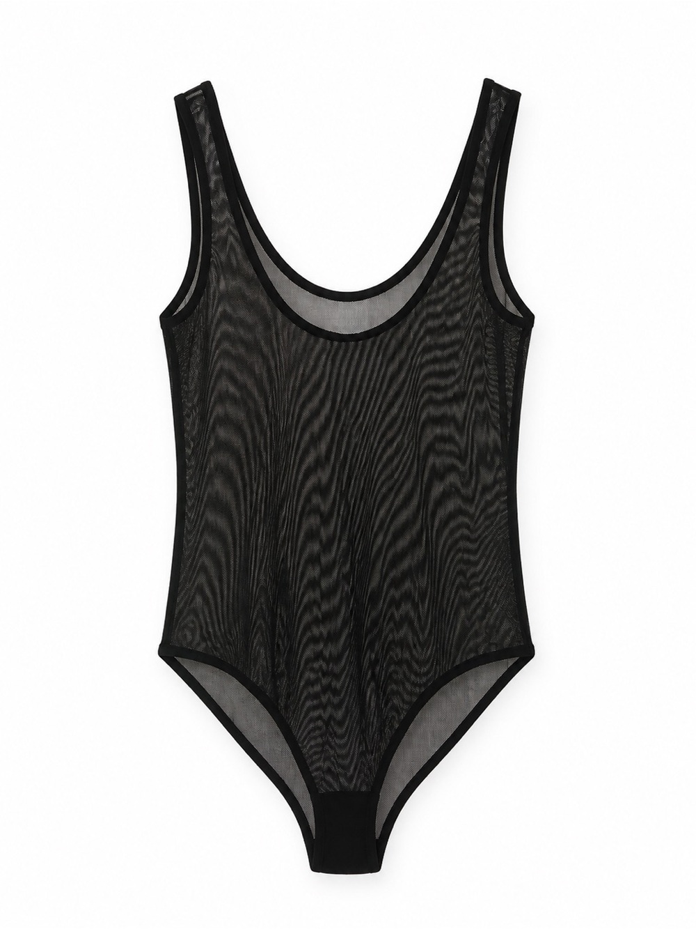 American Apparel Black Sheer Mesh Tank Bodysuit